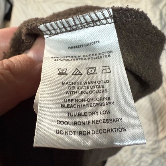 Vans Cardigan Sweater Mens Sz M Brown Cotton Blend Button Up V Heart - Picture 8 of 9